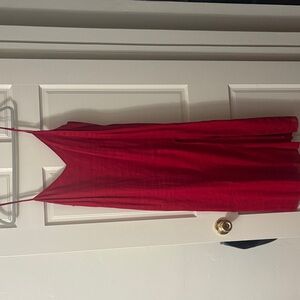 Reformation Red Spaghetti Strap Slip Dress linen